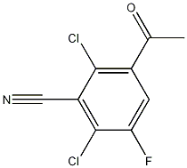 3-acetyl-2,6-dichloro-5-fluoro-benzonitrile Struktur