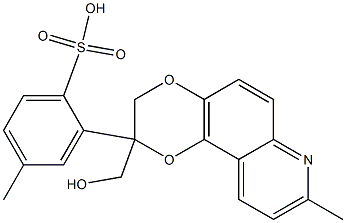 1,4-Dioxino[2,3-f]quinoline-2-methanol, 2,3-dihydro-8-methyl-, 2-(4-methylbenzenesulfonate) Struktur