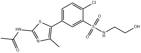 N-[5-[4-Chloro-3-[[(2-hydroxyethyl)amino]sulfonyl]phenyl]-4-methyl-2-thiazolyl]acetamide Structure