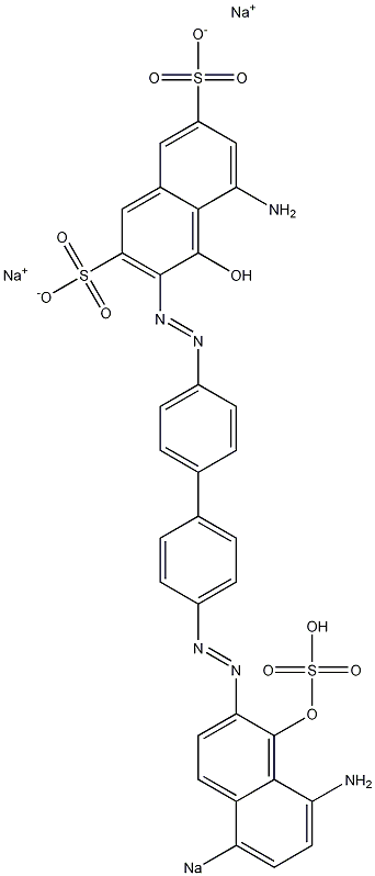 5-Amino-3-[[4'-[(8-amino-1-hydroxy-5-sodiosulfo-2-naphthalenyl)azo]-1,1'-biphenyl-4-yl]azo]-4-hydroxynaphthalene-2,7-disulfonic acid disodium salt Struktur