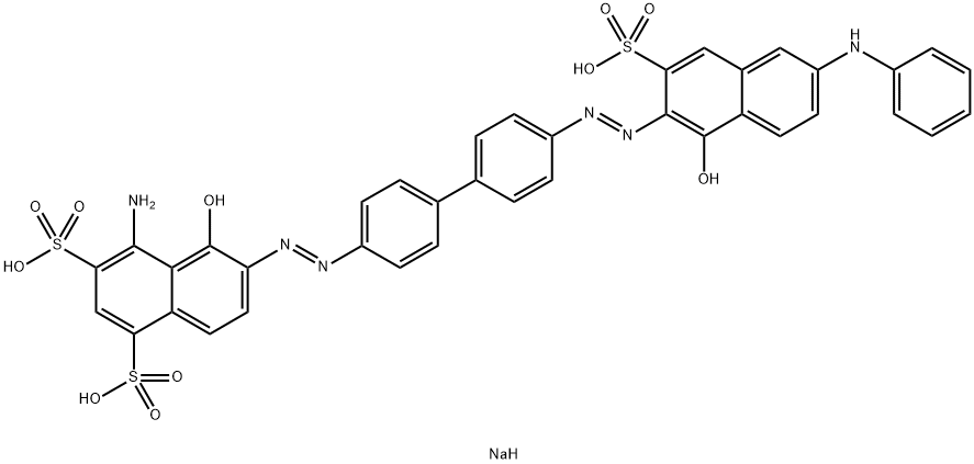 4-Amino-5-hydroxy-6-[[4'-[(1-hydroxy-6-phenylamino-3-sodiosulfo-2-naphthalenyl)azo]-1,1'-biphenyl-4-yl]azo]naphthalene-1,3-disulfonic acid disodium salt Struktur