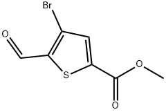 2-Thiophenecarboxylic acid, 4-bromo-5-formyl-, methyl ester Struktur