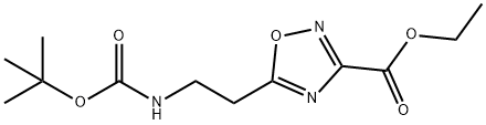 ethyl 5-(2-(tert-butoxycarbonylamino)ethyl)-1,2,4-oxadiazole-3-carboxylate Struktur