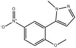 5-(2-Methoxy-5-nitrophenyl)-1-methyl-1H-pyrazole Struktur