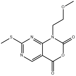 1-(2-methoxyethyl)-7-(methylthio)-1H-pyrimido[4,5-d][1,3]oxazine-2,4-dione Struktur