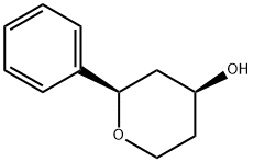 (2R,4S)-2-Phenyl-tetrahydro-2H-pyran-4-ol Struktur