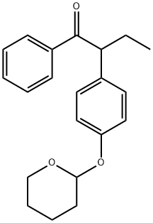 1-Phenyl-2-[4-[(tetrahydro-2H-pyran-2-yl)oxy]phenyl]-1-butanone Struktur