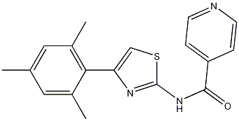 N-[4-(2,4,6-Trimethylphenyl)-2-thiazolyl]-4-pyridinecarboxamide Struktur