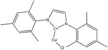 Chloro(1,3-dimesitylimidazol-2-ylidene)copper(I) Struktur