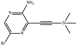 5-bromo-3-((trimethylsilyl)ethynyl)pyrazin-2-amine Struktur