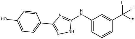 4-(5-(3-(TRIFLUOROMETHYL)PHENYLAMINO)-4H-1,2,4-TRIAZOL-3-YL)PHENOL Struktur