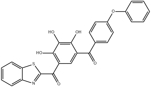 [5-(Benzothiazole-2-carbonyl)-2,3,4-trihydroxy-phenyl]-(4-phenoxy-phenyl)-methanone Struktur