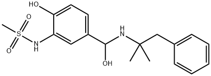 Methanesulfonamide, N-[5-[[(1,1-dimethyl-2-phenylethyl)amino]hydroxymethyl]-2-hydroxyphenyl]- Struktur