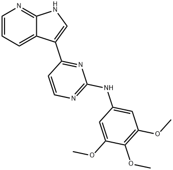 4-(1H-pyrrolo[2,3-b]pyridin-3-yl)-N-(3,4,5-trimethoxyphenyl)- -2-Pyrimidinamine, Struktur