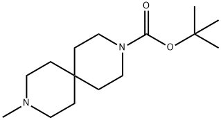 3,9-Diazaspiro[5.5]undecane-3-carboxylic acid, 9-methyl-, 1,1-dimethylethyl ester Struktur