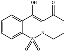 1-(2-ethyl-4-hydroxy-1,1-dioxido-2H-1,2-benzothiazin-3-yl)ethanone Struktur