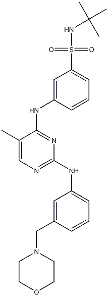 N-(1,1-Dimethylethyl)-3-[[5-methyl-2-[[3-(4-morpholinylmethyl)phenyl]amino]-4-pyrimidinyl]amino]benzenesulfonamide Struktur