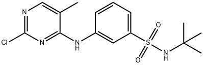 N-tert-butyl-3-(2-chloro-5-methylpyrimidin-4-ylamino)benzenesulfonamide Struktur