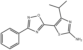 4-isopropyl-5-(3-phenyl-1,2,4-oxadiazol-5-yl)-1,3-thiazol-2-amine Struktur