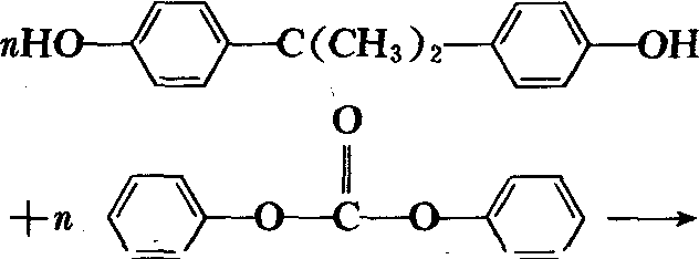 酯交換法生產(chǎn)聚碳酸酯的反應式