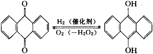 蒽醌氫化生成蒽氫醌反應