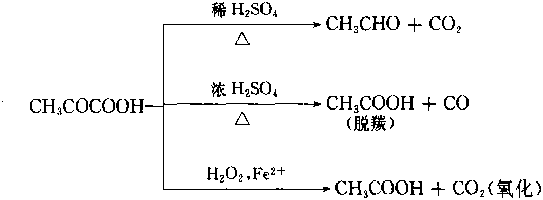 丙酮酸發(fā)生脫羰、氧化反應(yīng)