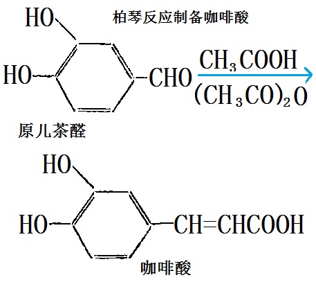 原兒茶醛與醋酸經(jīng)柏琴反應制備咖啡酸