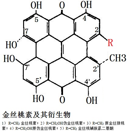 金絲桃素及其衍生物結(jié)構(gòu)式