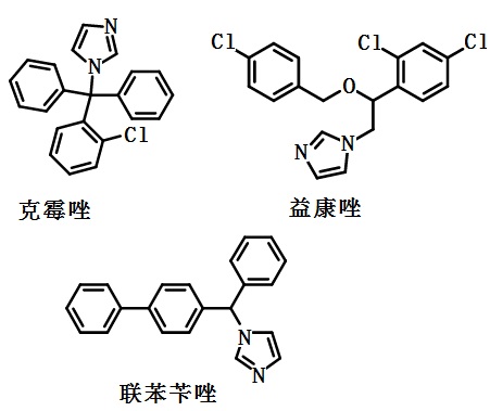 部分咪唑類結(jié)構(gòu)式