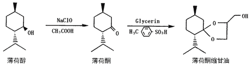 薄荷酮縮甘油的合成