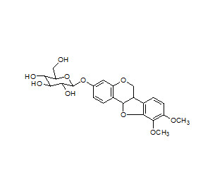 (6aR，11aR）-9,10-二甲氧基紫檀

烷-3-O-β-D-葡萄糖苷分子結(jié)構(gòu)式