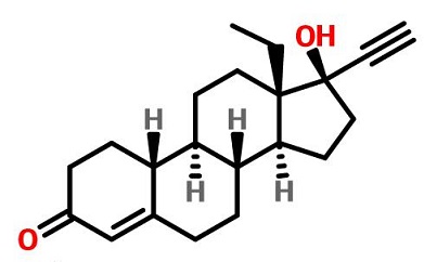 The chemical structure of levonorgestrel