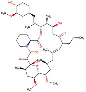 The chemical structure of Tacrolimus