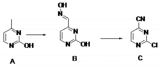 2-氯-4-氰基嘧啶合成路線