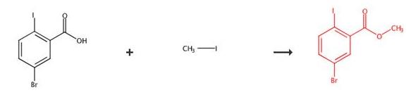 5-溴-2-碘苯甲酸甲酯的合成路線