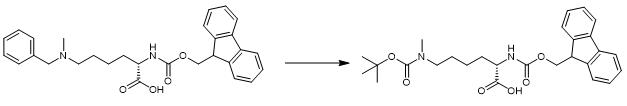 The synthetic step 3 of FMOC-LYS(BOC)(ME)-OH.