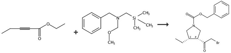 (3R，4S)-3-(2-溴乙酰基)-4-乙基-1-吡咯烷羧酸芐酯的合成路線