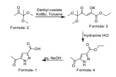 synthesis of 5-Acetyl-1H-pyrazole-3-carboxylic acid