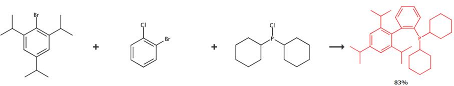 2-二環(huán)己基膦-2',4',6'-三異丙基聯(lián)苯的合成路線