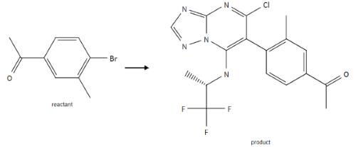 Intermediate in preparation of substituted 6-(2-tolyl)-triazolo[1,5-a]pyrimidines as fungicides.png