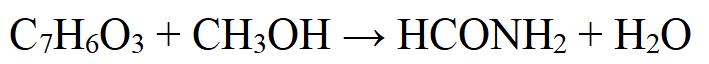 chemical reaction formula of Methyl salicylate.png