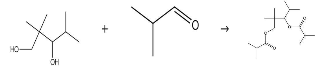 圖1 2，2，4-三甲基-1，3-戊二醇二異丁酸酯的合成路線