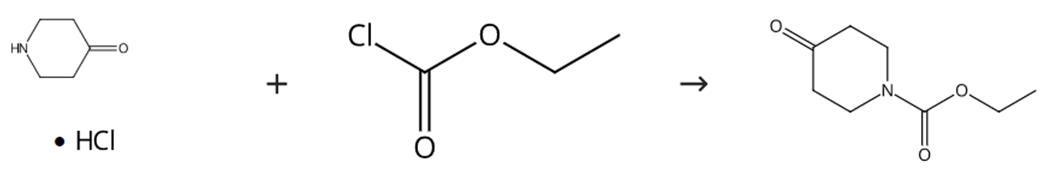 圖1 N-乙氧羰基-4-哌啶酮的合成路線