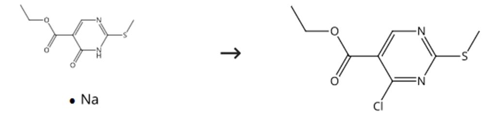 圖2 4-氯-2-甲硫基嘧啶-5-羧酸乙酯的合成路線
