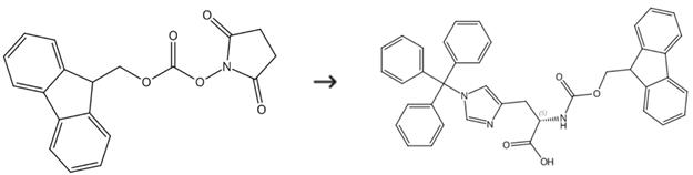 N-Fmoc-N'-三苯甲基-L-組氨酸的合成路線