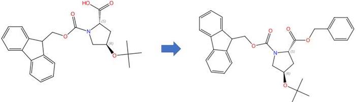 Fmoc-4-叔丁氧基-L-脯氨酸的酯化反應(yīng)