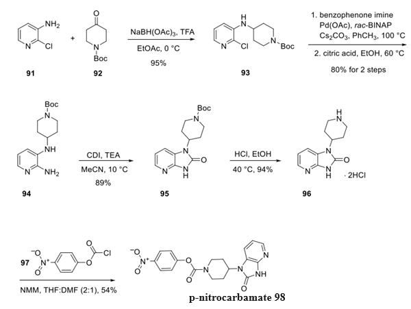 p-nitrocarbamate synthesis