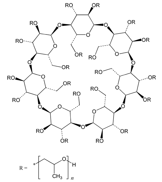 羥丙基-β-環(huán)糊精的化學結(jié)構(gòu)式