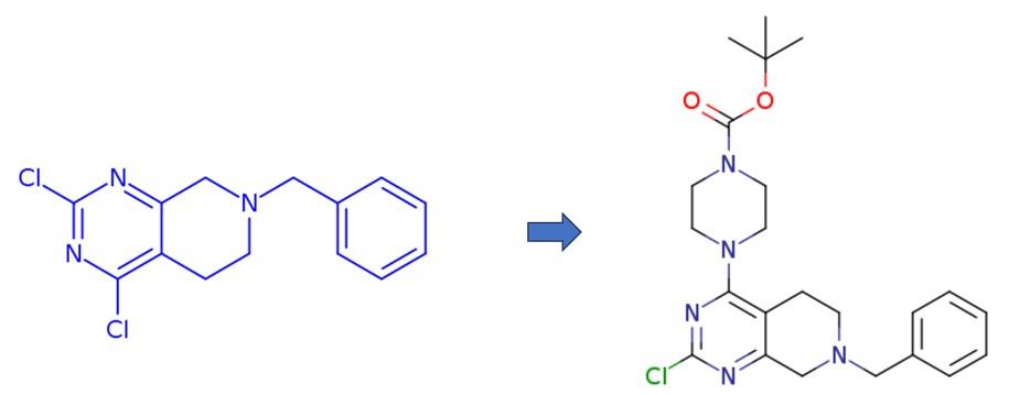 7-芐基-2,4-二氯-5,6,7,8-四氫吡啶并[3,4-D]嘧啶的親核取代反應(yīng)