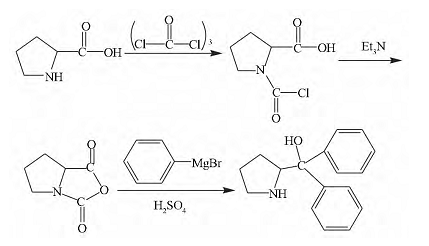 (R)-(-)-2-[羥基(二苯基)甲基]-1-甲基吡咯烷合成路線圖